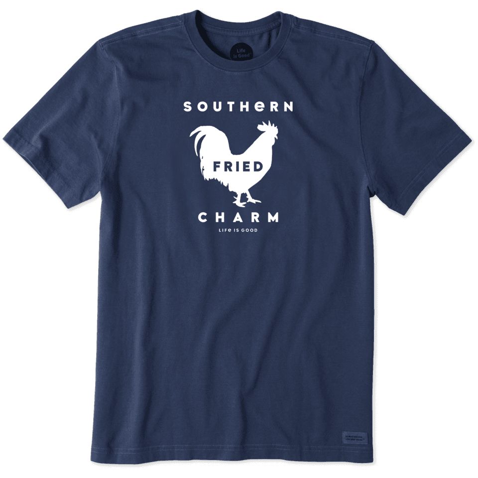 Life Is Good Men's Southern Fried Charm Crusher Tee M Darkest Blue