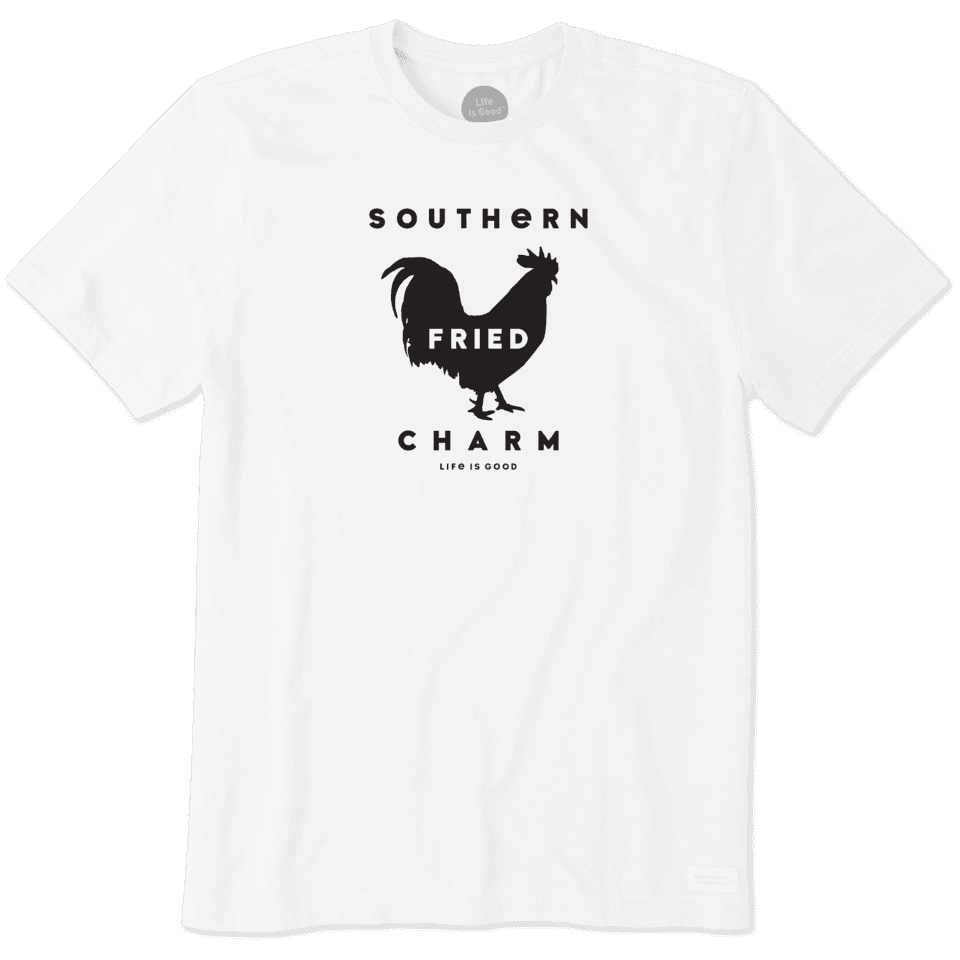Life Is Good Men's Southern Fried Charm Crusher Tee XXL Cloud White