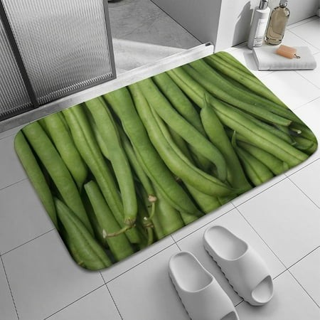 Slenderette Bush Bean Seeds Bath Rugs Absorbent Non Slip Door Mats Soft Carpet Washable Doormat for Kitchen Bathroom Entry Way Decor Accessories 24 X1
