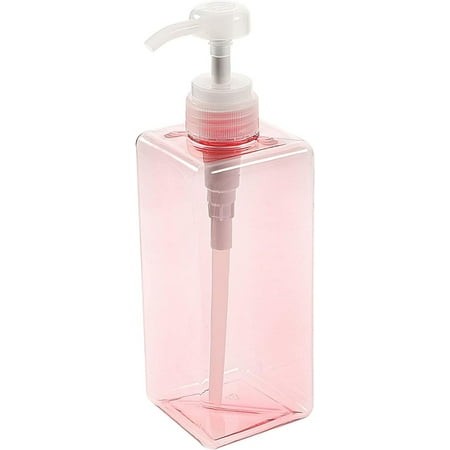 FIGT-650ml Square Pump Bottles Refillable Lotion Dispenser Hand Soap Pump Bottles Body Wash Face Shampoo Container for Home Travel (Pink)【0516】