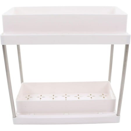 FIGT-Space-Saving Slide-Out Storage Rack - Multipurpose Hanging Organizer for Kitchen  Bathroom  Office(White)【0516】