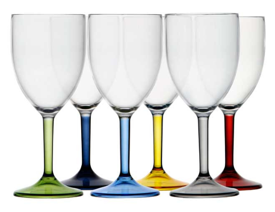 Marine Business Party Water/Wine Glass Colors Base (Set of 6) - 16704 FO-4081