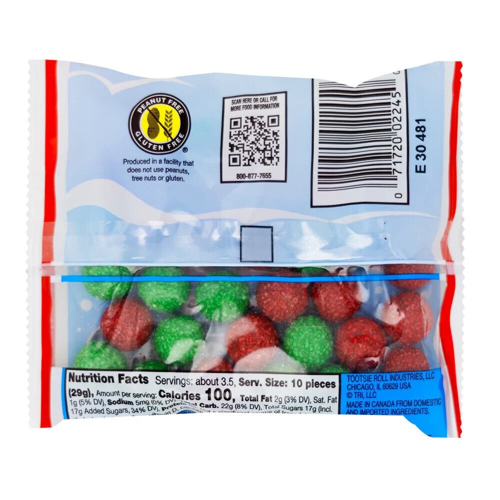 Tootsie Roll ELF BITES 3.5 Oz. Candy Coated Like Green & Red Snowballs * FRESH * thumbnail