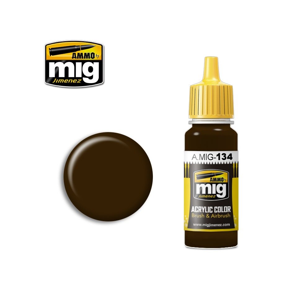 Ammo by Mig Acrylic Paint - a.MIG-0134 Burnt Brown Red (17ml)