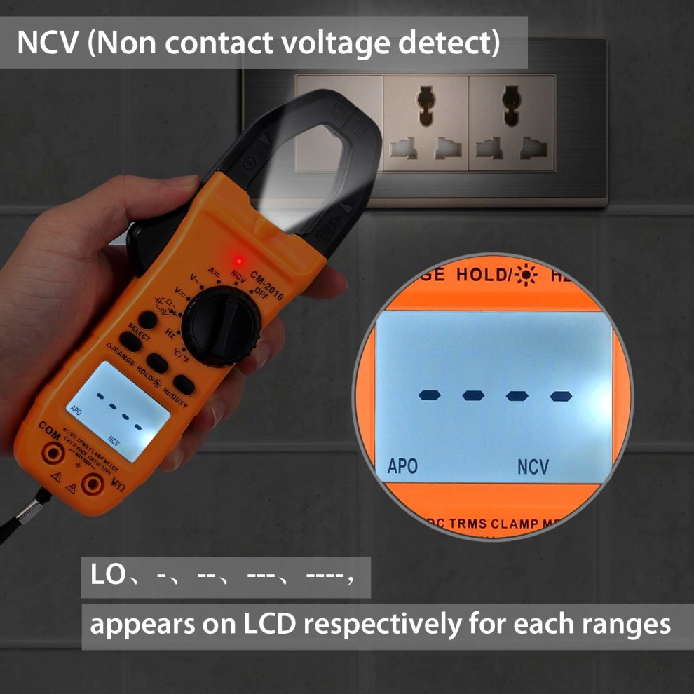 Digital Clamp Meter TRMS Auto Ranging 5999 Counts Multimeter with Alligator Clip Batteries and Bag Multi Tester with Light for Voltage Current... thumbnail