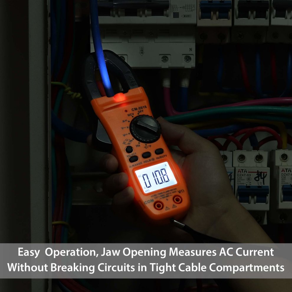 Digital Clamp Meter TRMS Auto Ranging 5999 Counts Multimeter with Alligator Clip Batteries and Bag Multi Tester with Light for Voltage Current... thumbnail