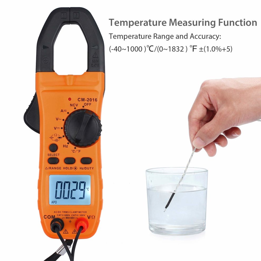 Digital Clamp Meter TRMS Auto Ranging 5999 Counts Multimeter with Alligator Clip Batteries and Bag Multi Tester with Light for Voltage Current... thumbnail