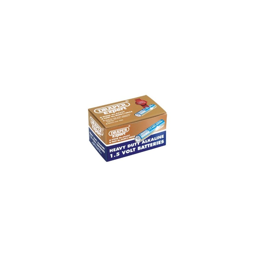 Draper Heavy Duty Alkaline Batteries AAA (Pack of 24)