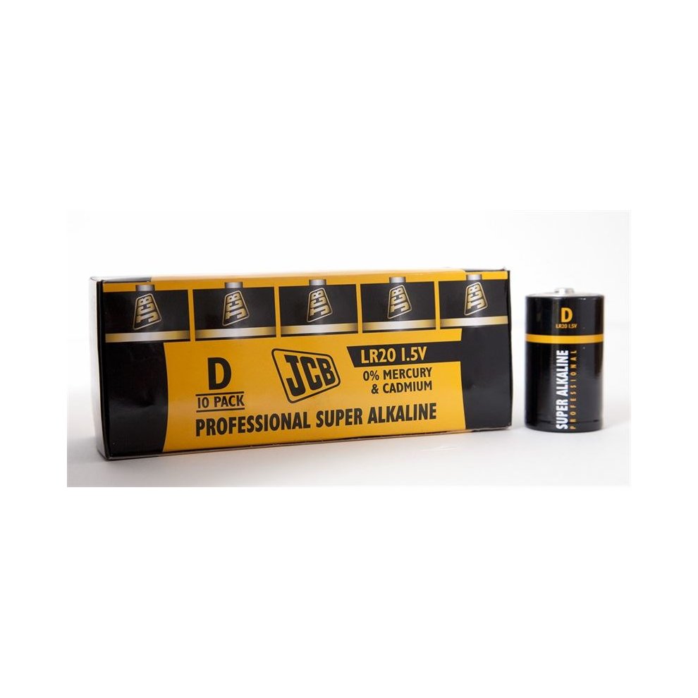 10 X JCB D Professional Super Alkaline Industrial Batteries