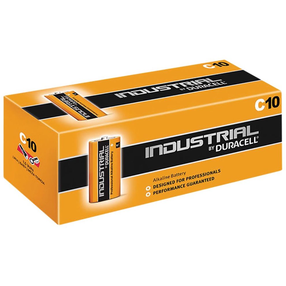 Duracell Industrial Alkaline Batteries (Box of 10) - Type C