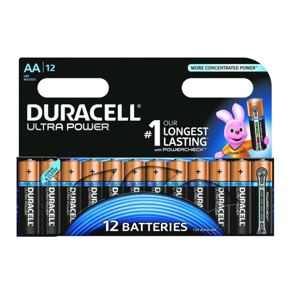 DURACELL Ultra Power AA Alkaline Batteries - Pack of 12