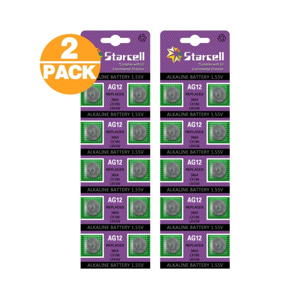 Act Batteries Pack of 20 186 AG12 LR43 L1142 Alkaline Battery 1.5v Blister Packed - Used in Cameras, Toys, Calculators, Torches, Watches, Laser...