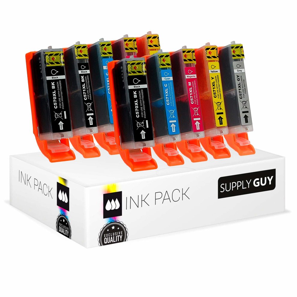 10 Ink Cartridges Compatible with Canon PGI-570 / CLI-571 for Canon Pixma MG-7750 MG-7751 MG-7752 MG-7753 TS-8050 TS-8051 TS-8052 TS-8053 TS-9050...