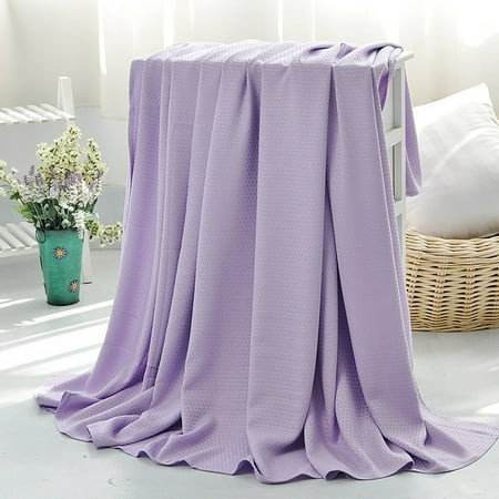 Growsl Four-Piece Set Summer Ice Blankets for Hot Sleepers & Night Sweats Ba Mboo Fiber Lightweight Ice Blanket for All Season New Edition Ultra Cool 