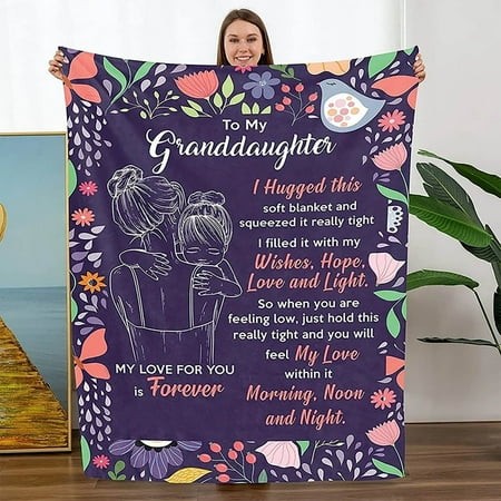 Growsl Blanket Throw Blanket to My Daughter Wife MOM Warm Gift Blanket Letter Blanket Christmas Holiday Birthday Gift Envelope Blanket for Daughter Wi
