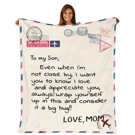 Growsl Blanket Throw Blanket Comfortable Wrap Blanket Perfect Letter Blanket a Gift for Family Friends Lovers Weighted Blanket Travel Blanket Fleece B