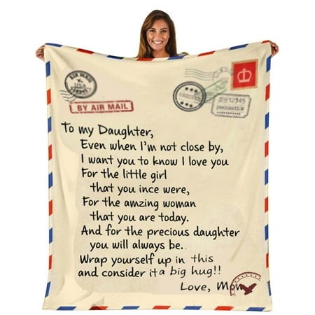 Growsl Blanket Throw Blanket Comfortable Wrap Blanket Perfect Letter Blanket a Gift for Family Friends Lovers Weighted Blanket Travel Blanket Fleece B