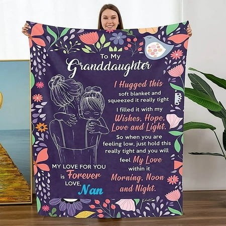 Growsl Blanket Throw Blanket to My Daughter Wife MOM Warm Gift Blanket Letter Blanket Christmas Holiday Birthday Gift Envelope Blanket for Daughter Wi