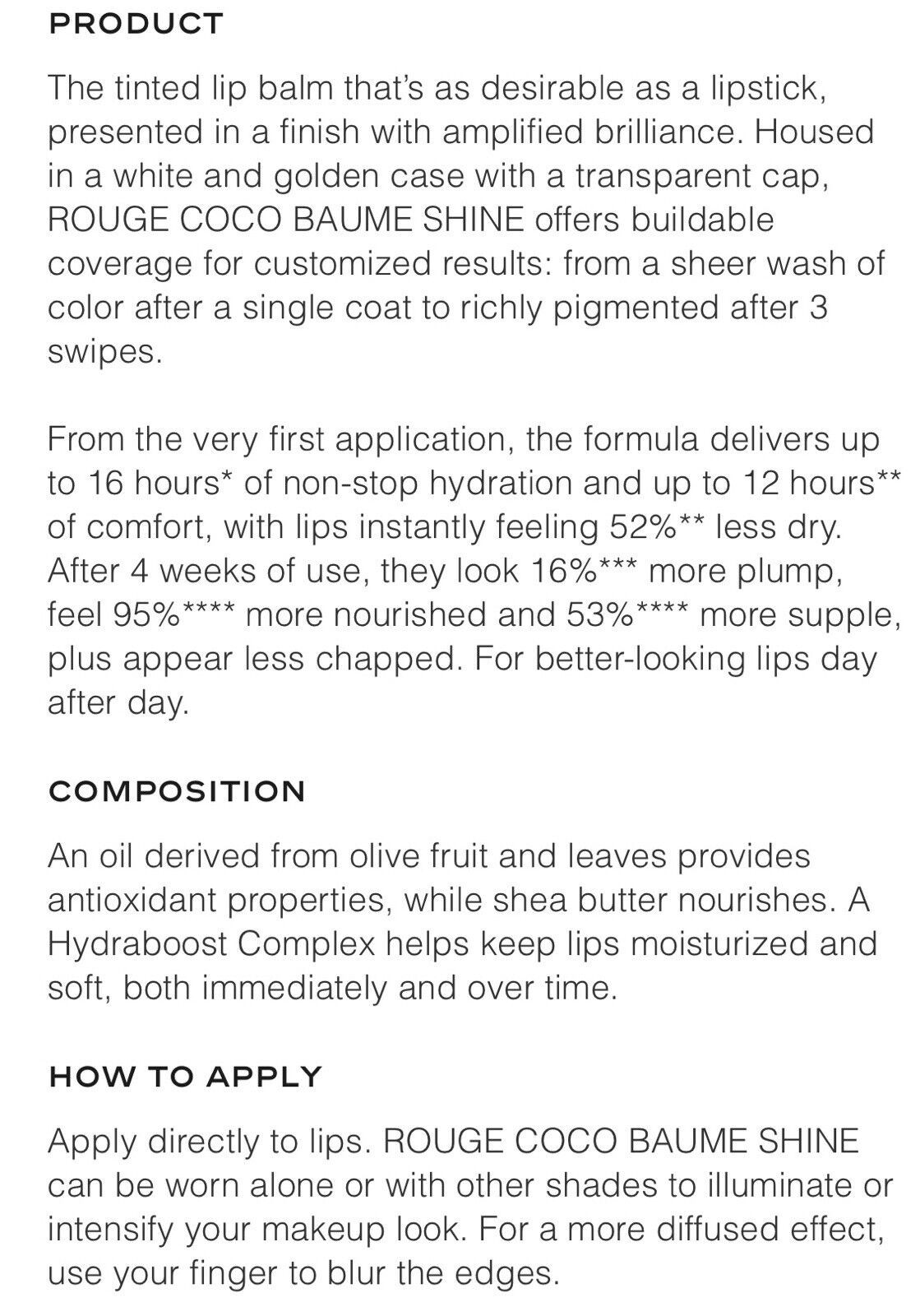 CHANEL ROUGE COCO BAUME  SHINE HYDRATING BEAUTIFYING TINTED LIP BALM  BUILDABLE COLOUR - Nude thumbnail