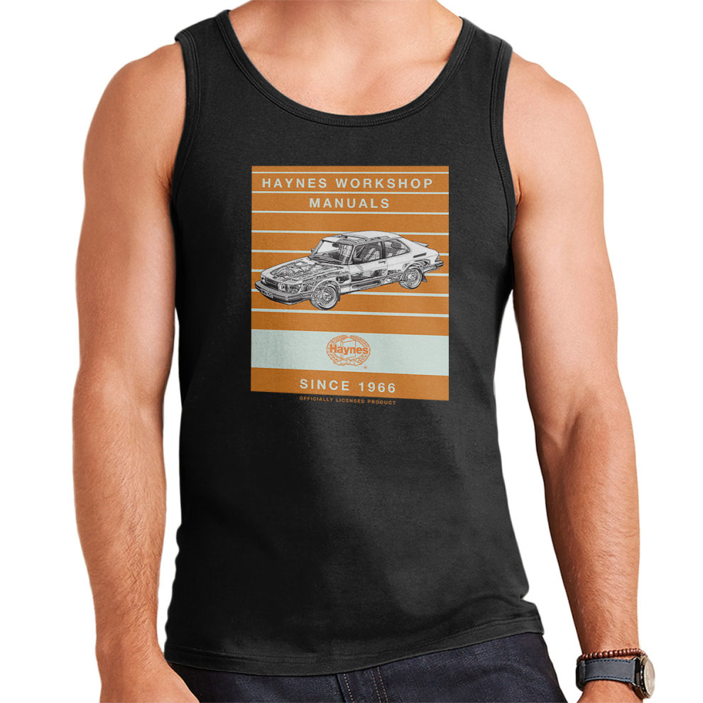 (X-Large) Haynes Workshop Manual 0765 Saab 900 Turbo Stripe Men's Vest