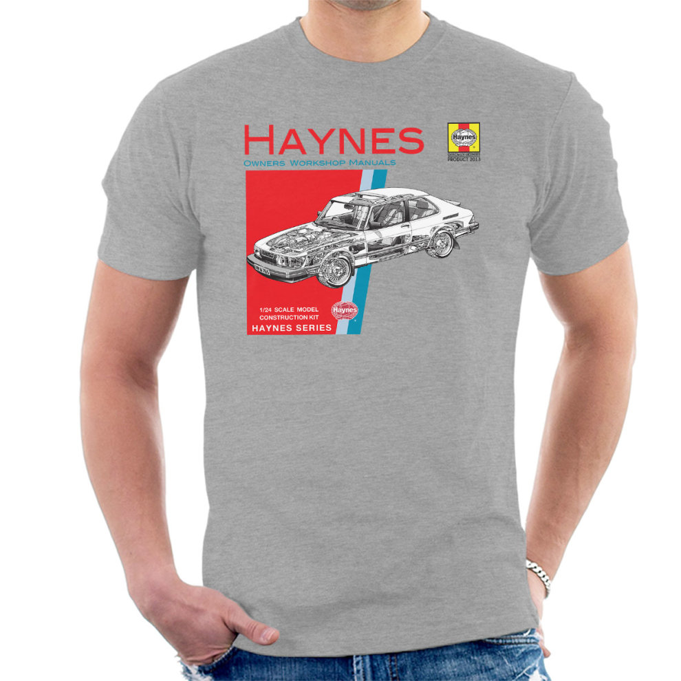 (X-Large, Heather Grey) Haynes Owners Workshop Manual 0765 Saab 900 Turbo Men's T-Shirt