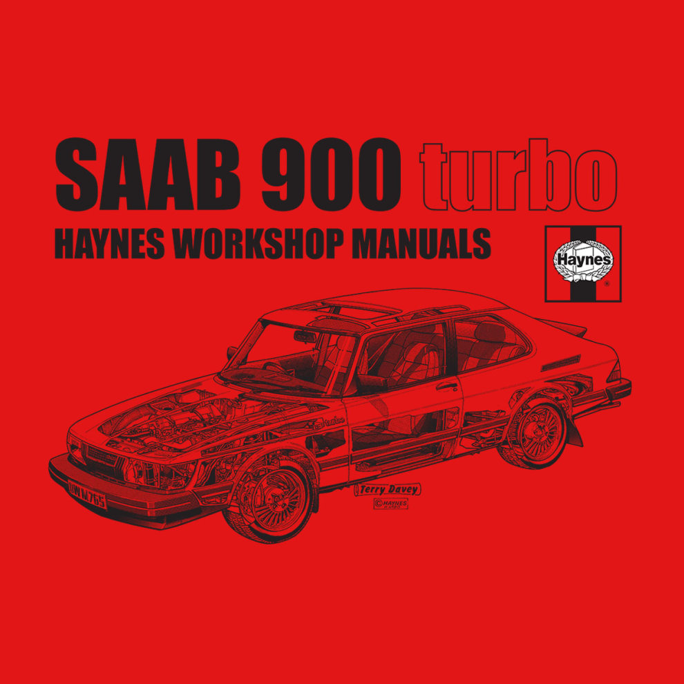 (XX-Large, Red) Haynes Workshop Manual 0765 Saab 900 Turbo Black Men's T-Shirt thumbnail