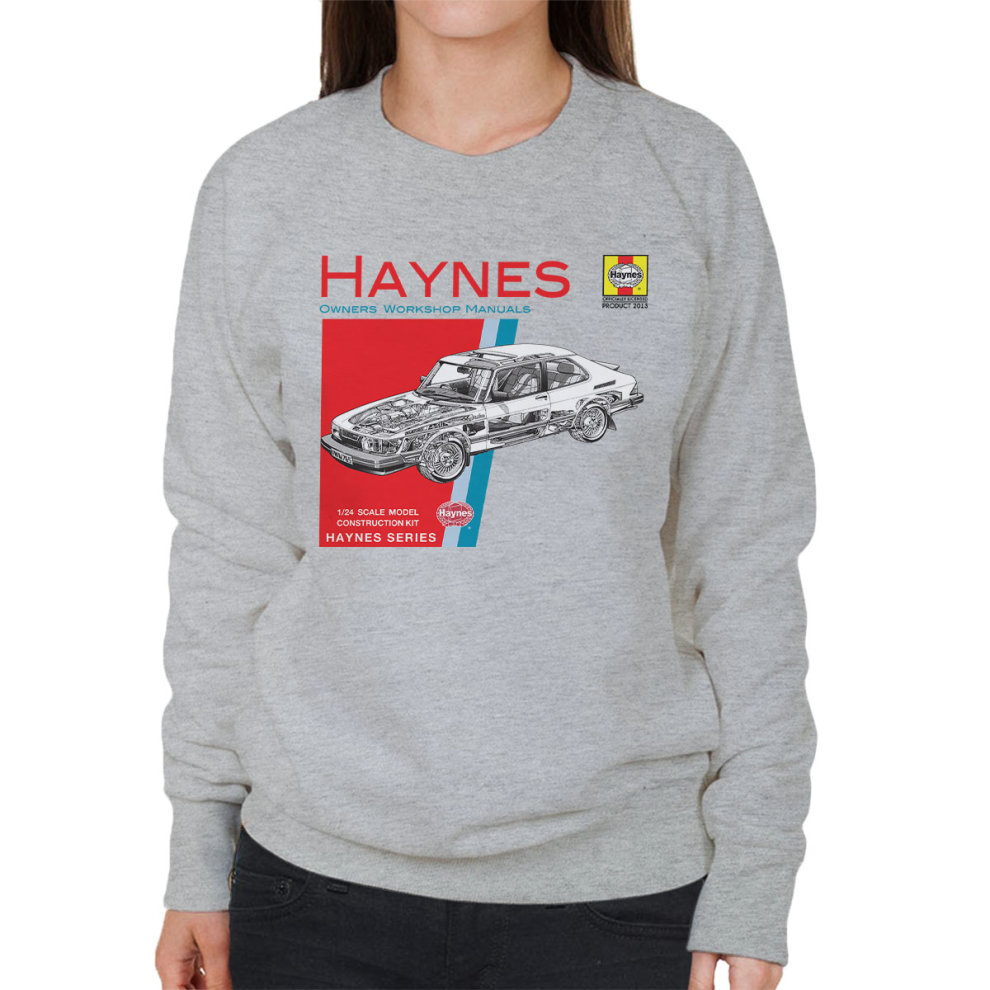 (Medium, Heather Grey) Haynes Owners Workshop Manual 0765 Saab 900 Turbo Women's Sweatshirt