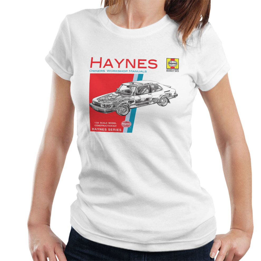 (X-Large, White) Haynes Owners Workshop Manual 0765 Saab 900 Turbo Women's T-Shirt