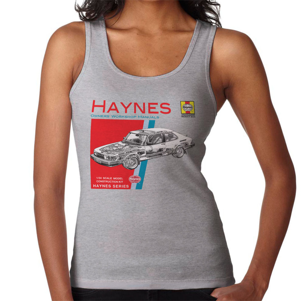 (XX-Large, Heather Grey) Haynes Owners Workshop Manual 0765 Saab 900 Turbo Women's Vest