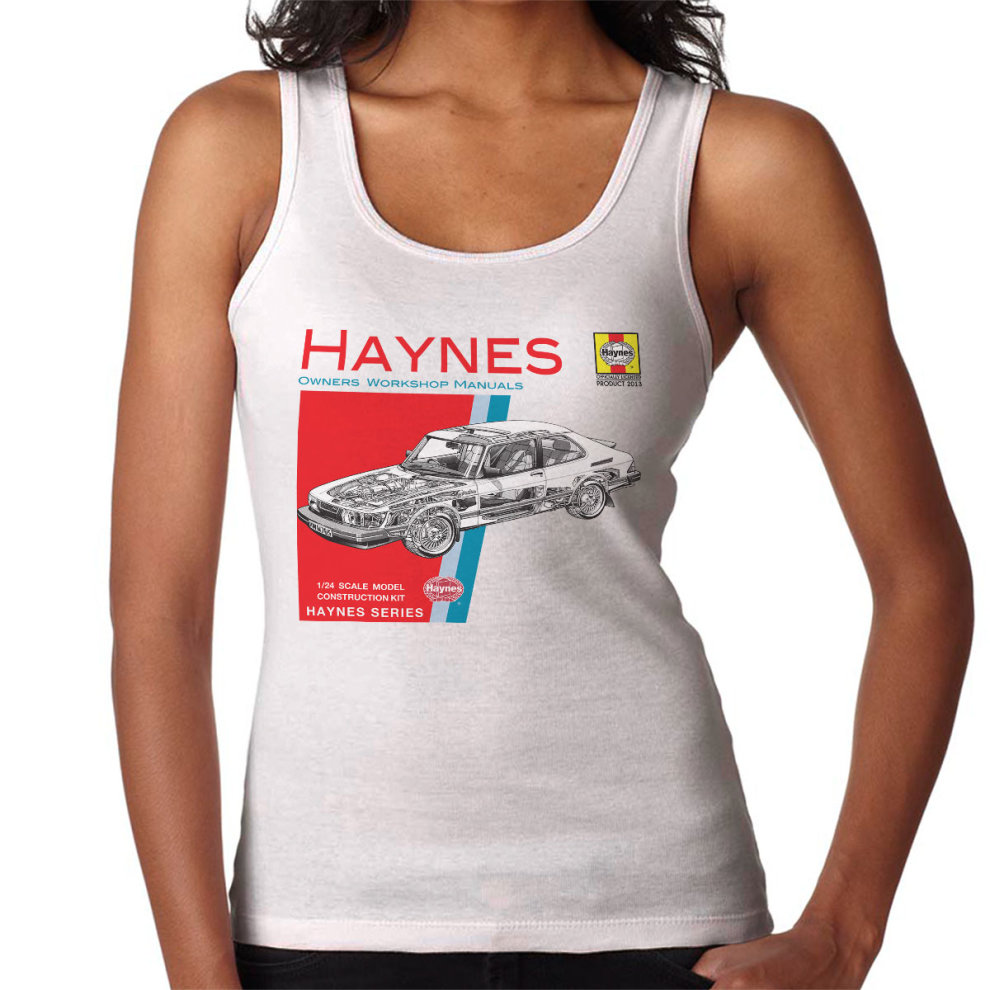 (Medium, White) Haynes Owners Workshop Manual 0765 Saab 900 Turbo Women's Vest