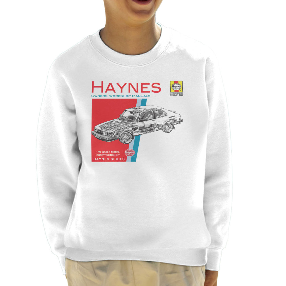 (Small, White) Haynes Owners Workshop Manual 0765 Saab 900 Turbo Kid's Sweatshirt
