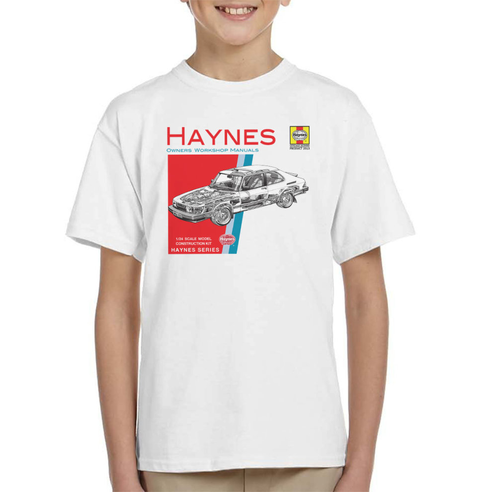 (Medium, White) Haynes Owners Workshop Manual 0765 Saab 900 Turbo Kid's T-Shirt