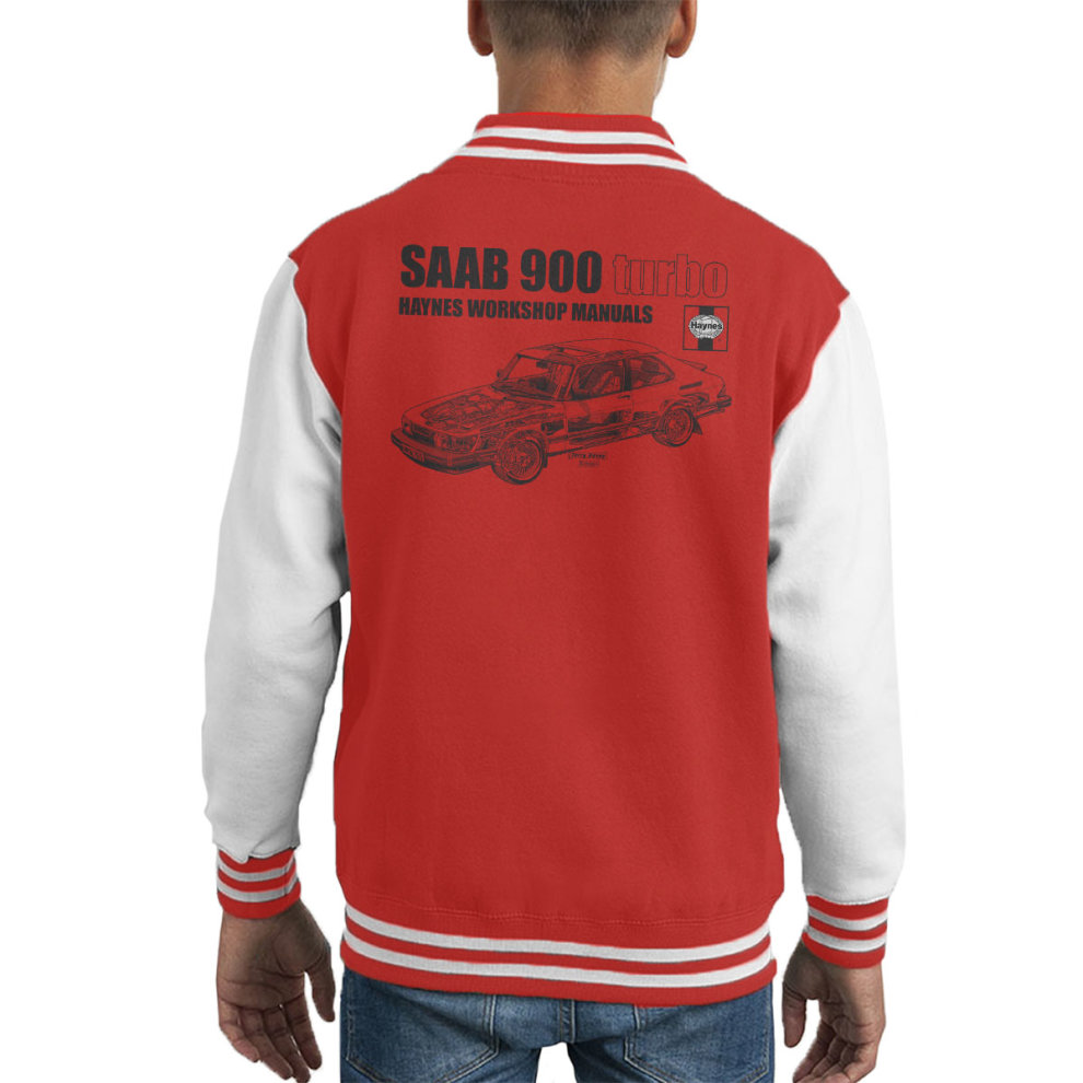 (X-Large) Haynes Workshop Manual 0765 Saab 900 Turbo Black Kid's Varsity Jacket