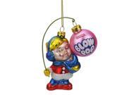 Northlight 4 in. Candy Lane Charms Blow Pop Girl Bubble Gum Filled Glass Christmas Ornament - 31748714
