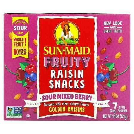 Sun-Maid  Fruity Raisin Snacks  Sour Mixed Berry  7 Pouches  0.7 Oz (20 G) Each