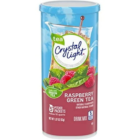 Crystal Light Green Tea Raspberry Drink Mix (20 Pitcher Packets  4 Canisters of 5)