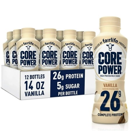 Fairlife Core Power 26g Protein Milk Shakes  Ready to Drink for Workout Recovery  Vanilla  14 Fl Oz (Count of 12) Pack of 1