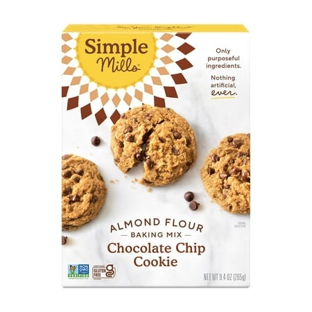 Simple Mills Almond Flour Baking Mix  Chocolate Chip Cookie Dough Mix - Gluten Free  Plant Based  9.4 Ounce (Pack of 1)