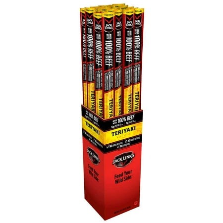 Jack Link S Beef Meat Sticks Variety Pack  Original  Teriyaki  Peppered  1.84 Oz  24 Count Box