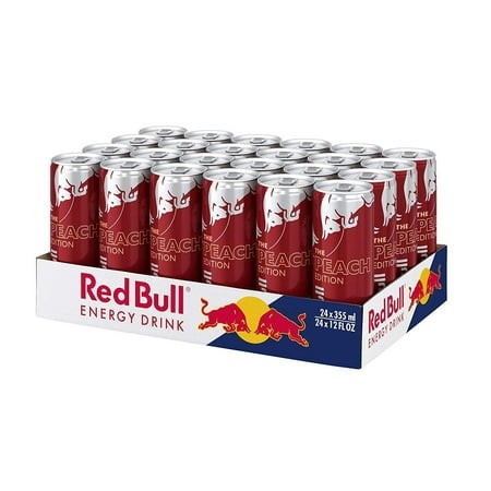 Red Bull Peach Edition  Peach-Nectarine Sugar Free Energy Drink  12 Fl Oz (Pack of 24)