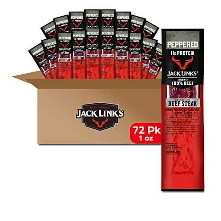 Jack Links Premium Cuts Beef Steak  Peppered  Strips  Bulk 1 Ounce (Pack of 72)