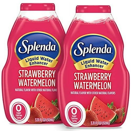 SPLENDA Liquid Water Enhancer Drops  Sugar Free  Zero Calorie  Natural Flavor  Concentrated Drink Mix  3.11 Fl Oz Each Bottle (Strawberry Watermelon  