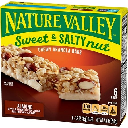 Nature Valley Sweet & Salty Nut Chewy Granola Bars  Almond (Pack of 16)