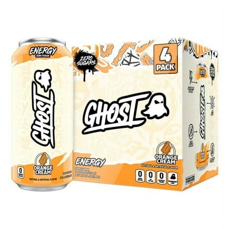 Orange Cream Energy Drink  Zero Sugars  16 Fl Oz  4 Pack Cans