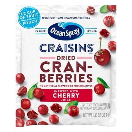Ocean Spray Craisins Dried Cranberries  Cherry  1.16 Ounce (Pack of 200)