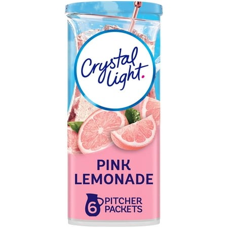 Crystal Light Pink Lemonade Drink Mix (24 Pitcher Packets  4 Canisters of 6)