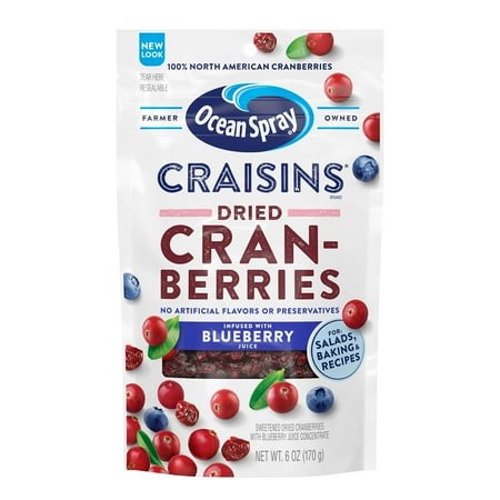 Ocean Spray Craisins Dried Cranberries  Blueberry  6 Ounce (Pack of 12)