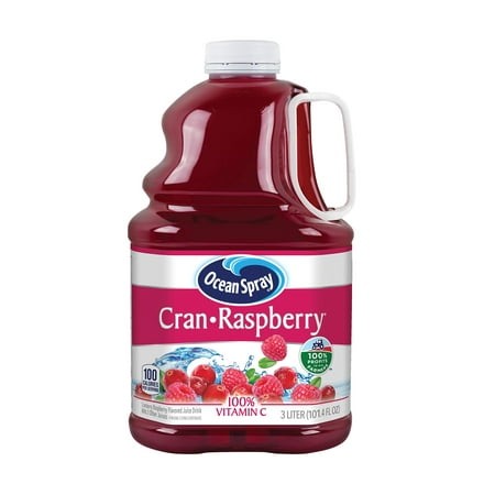 Ocean Spray Cranberry Raspberry Juice Drink  101.4 Fl Oz  3 Liter Bottle (Pack of 6)