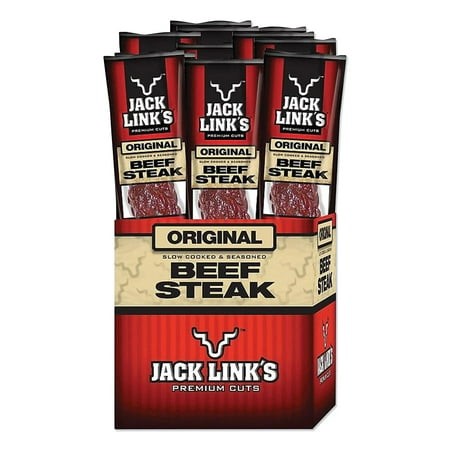 Jack Links Beef Snacks; Original Beef Steak  1-Oz.  12 Packages/Box