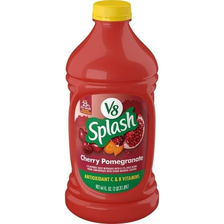 V8 Splash Cherry Pomegranate Flavored Juice Beverage  64 Fl Oz Bottle (Pack of 6)
